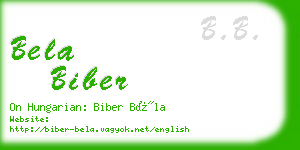 bela biber business card